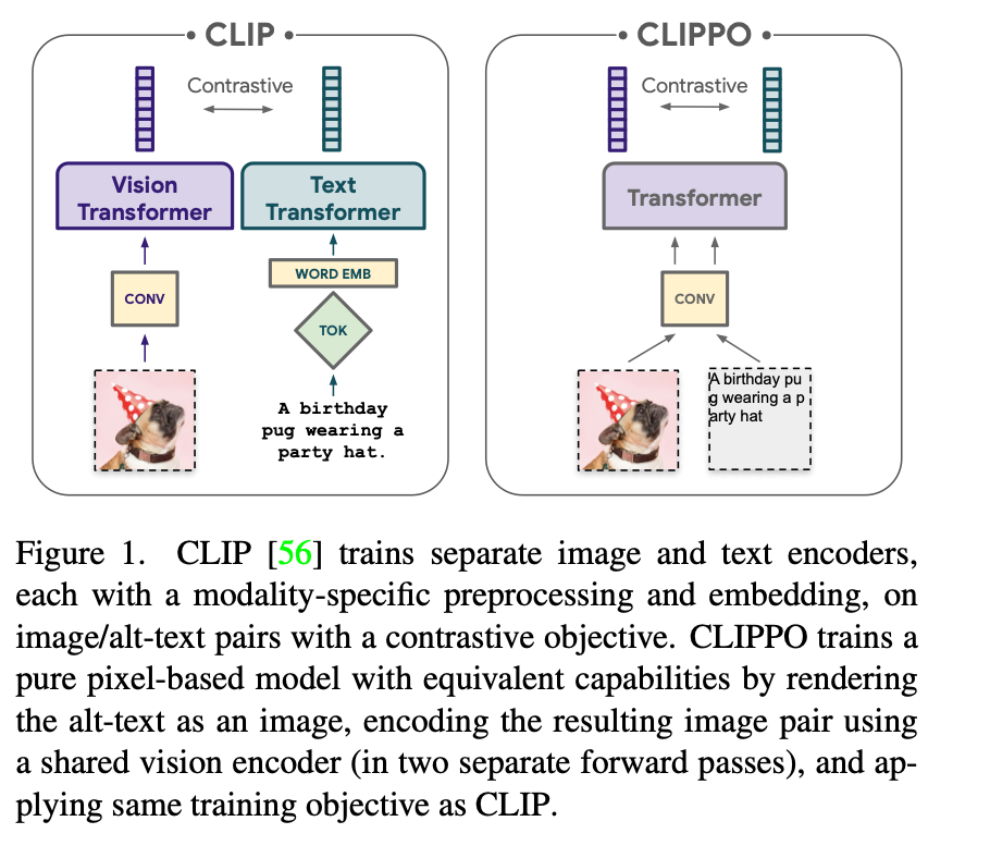 CLIPPO pixel-only encoder